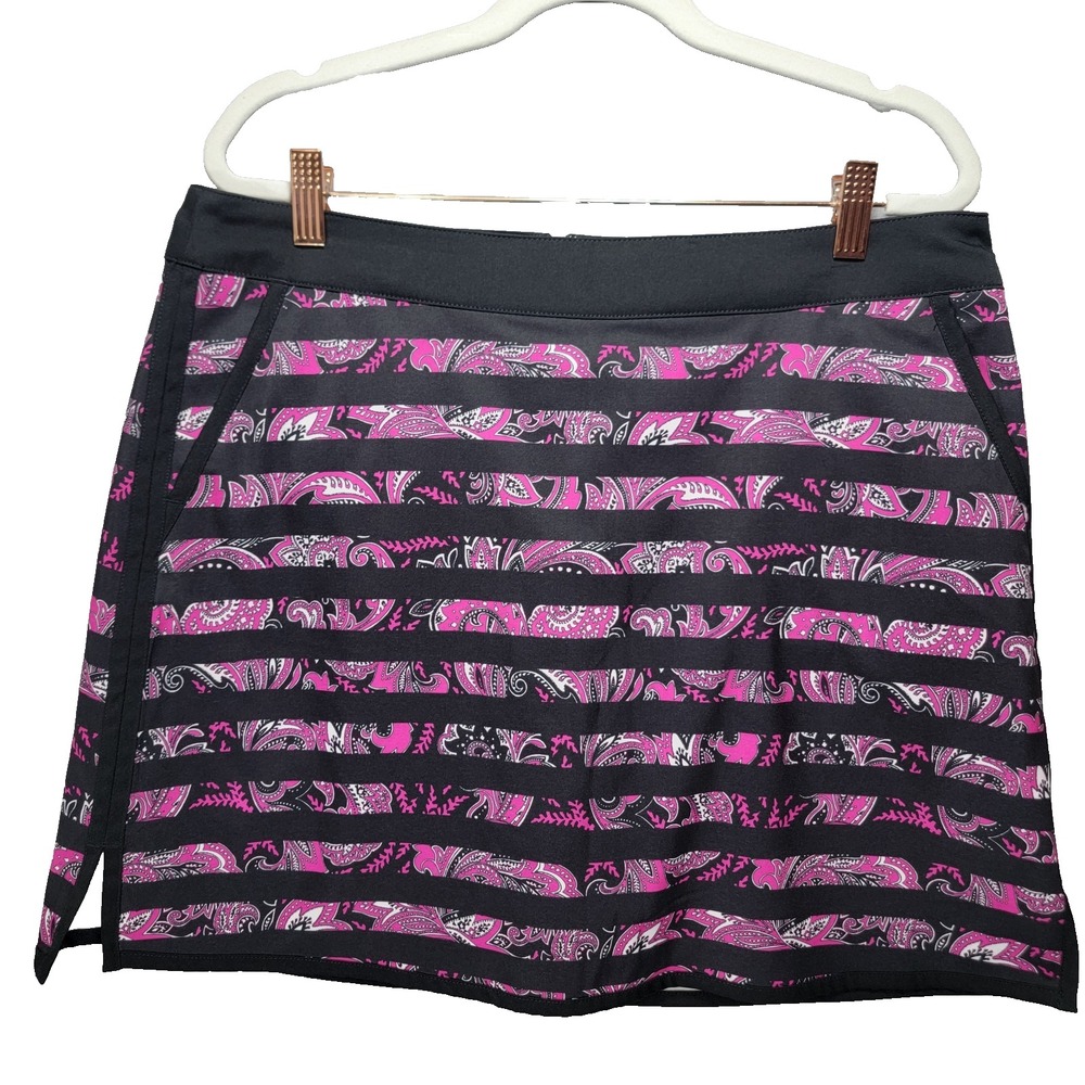 Lady Hagen Golf Paisley Skort Womens 10 Skirt Pickleball Active Purple Black
